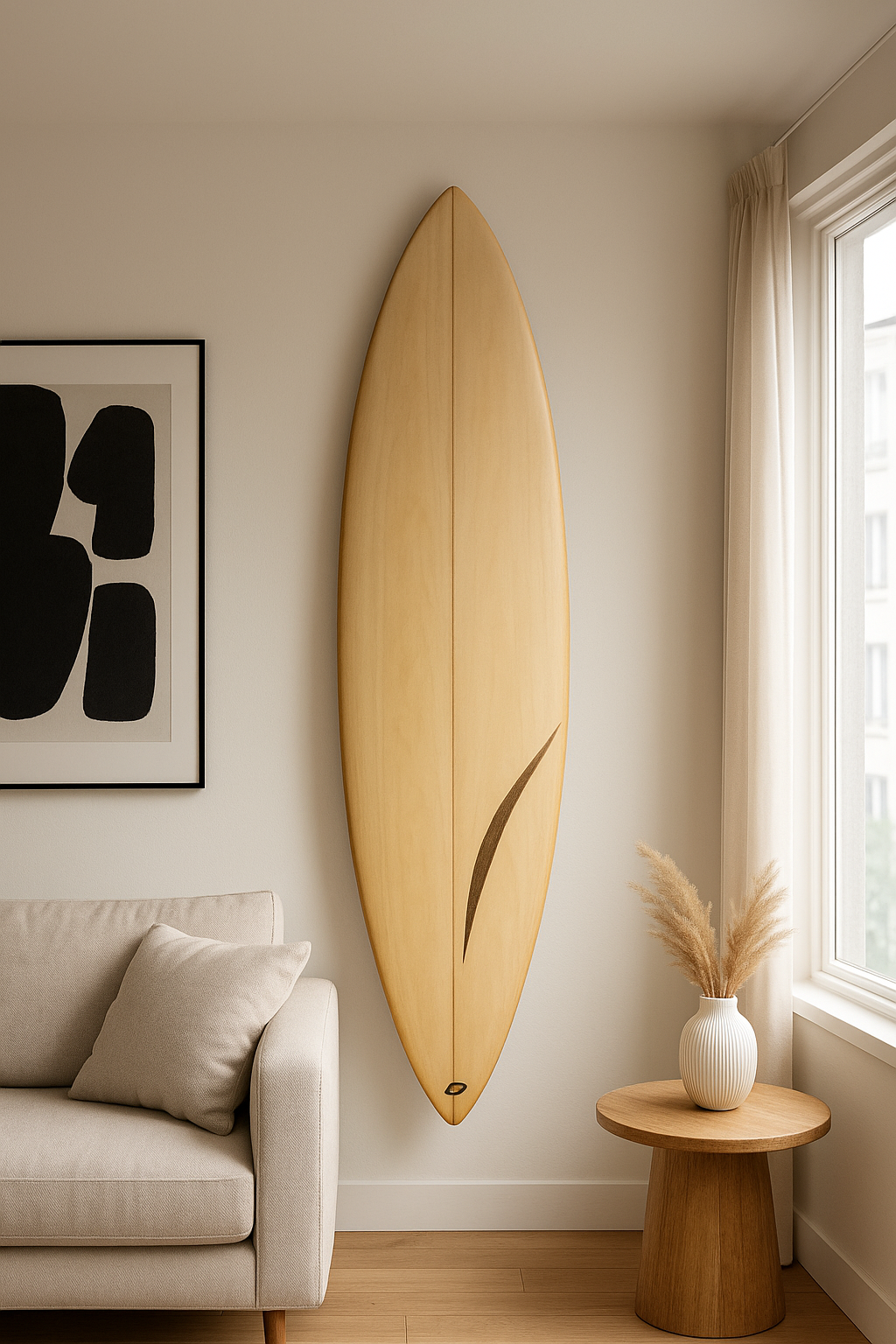 Support mural invisible pour planche de surf – Fixation par boîtier d’aileron Future